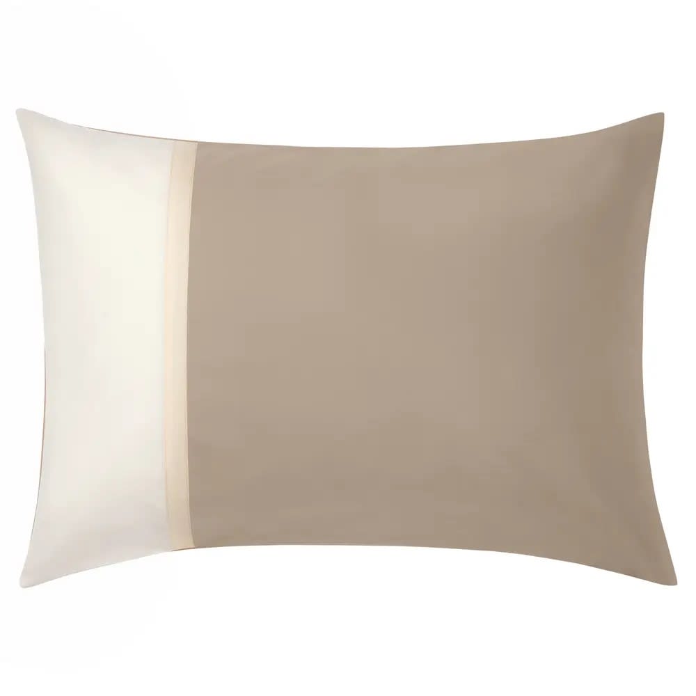 Taie d'oreiller en coton bio beige 50 x 70 cm