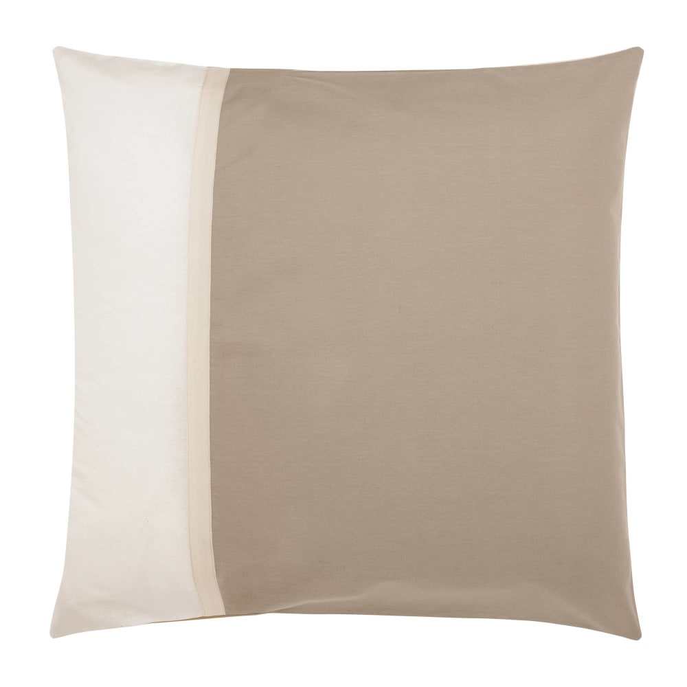 Taie d'oreiller en coton bio beige taie d'oreiller 65 x 65 cm