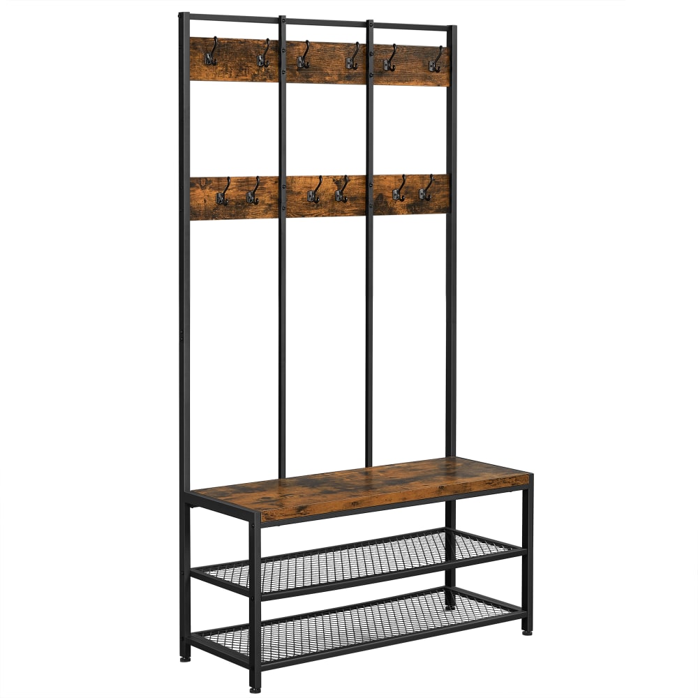 Meuble d’entrée cadre en acier marron rustique et Noir