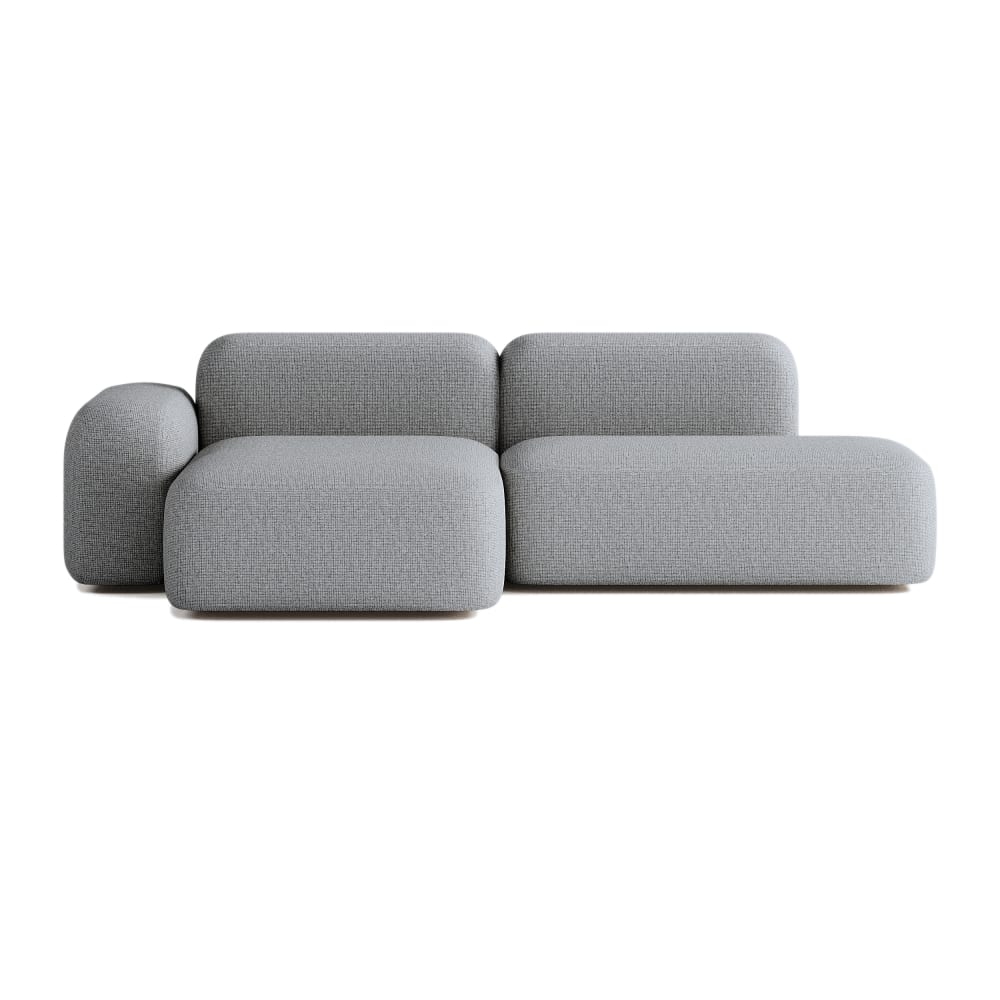 Canapé d'angle modulable 3 places en tissu gris foncé