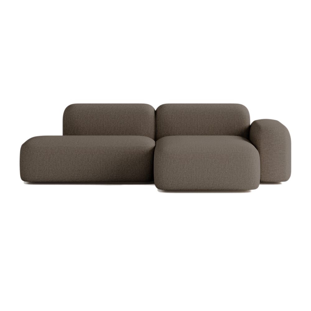 Canapé d'angle modulable - tissu marron