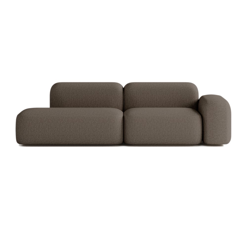Canapé Modulable 3 Places - tissu marron