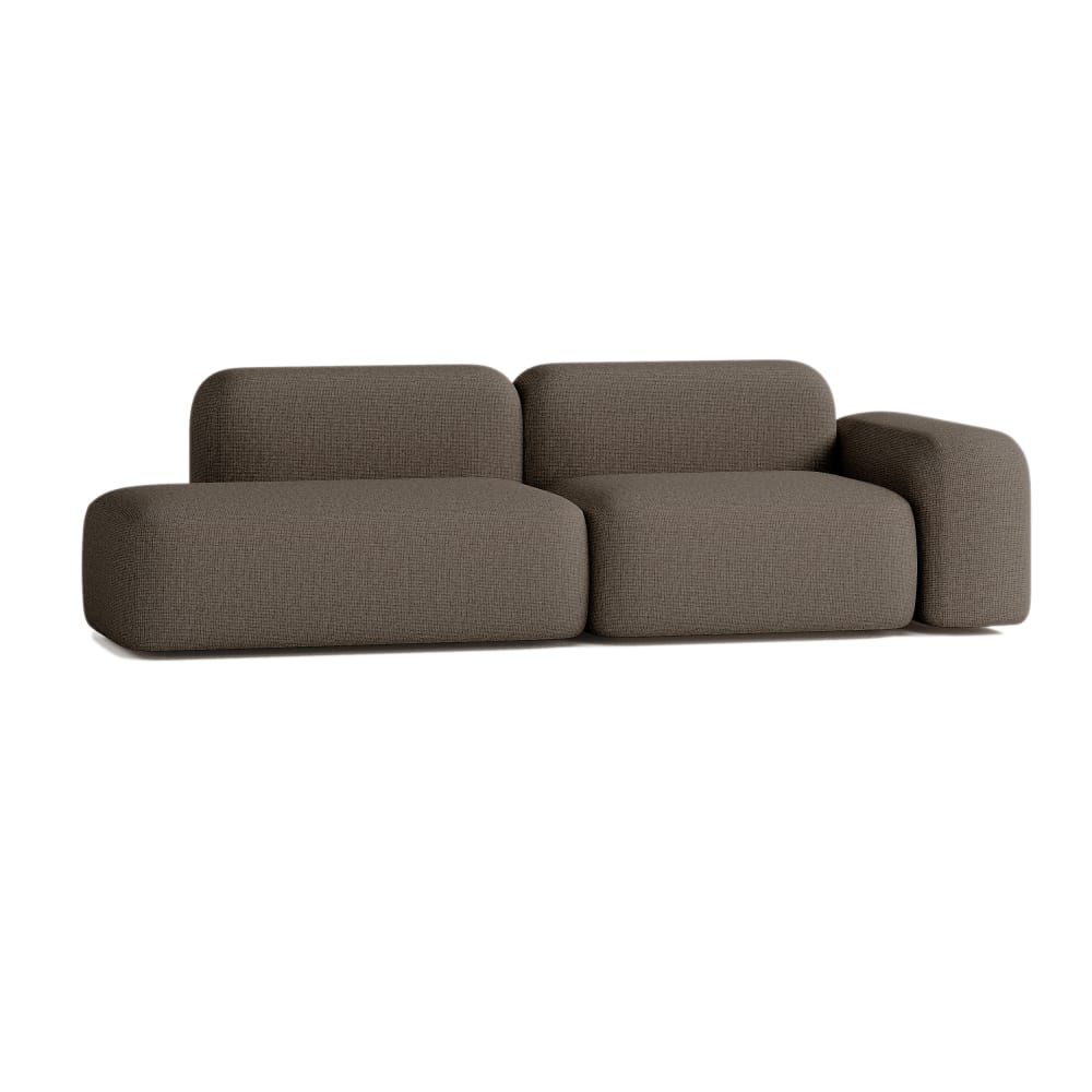 Canapé Modulable 3 Places Tissu Marron - Maisons du Monde