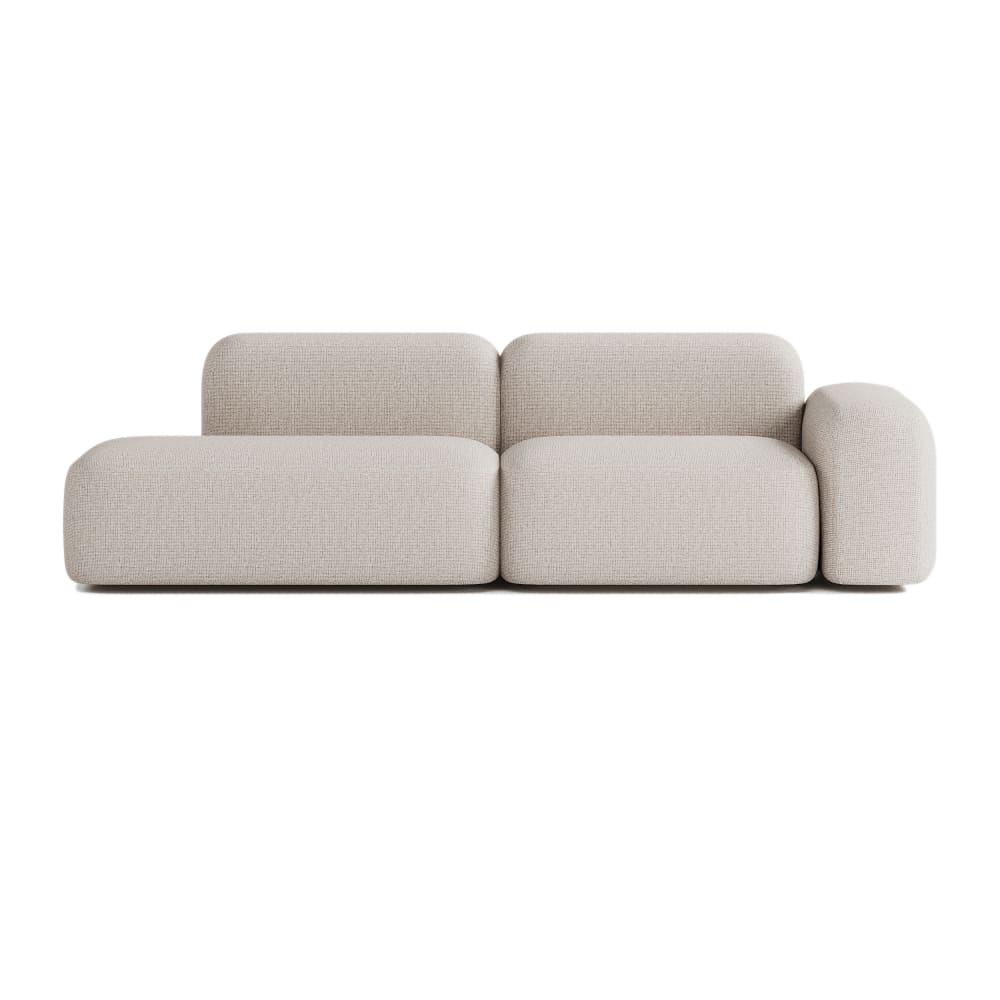 Canapé Modulable 3 Places Tissu Beige