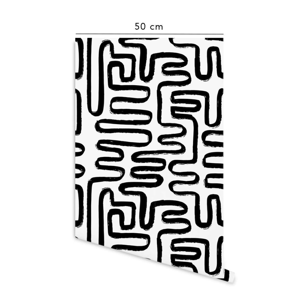 Papier peint vinyle adhésif jardin zen noir 50x300 cm — vue 3
