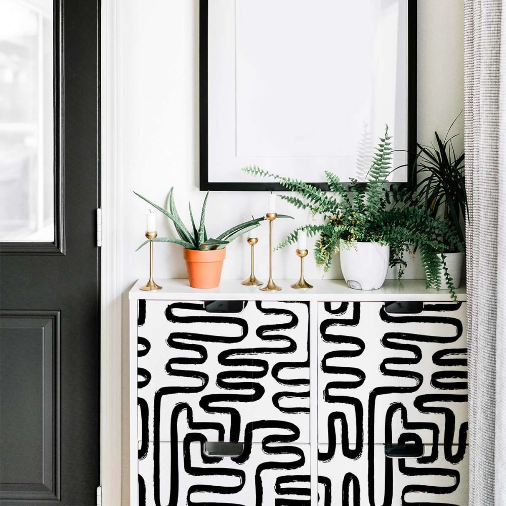 Papier peint vinyle adhésif jardin zen noir 50x300 cm — vue 4