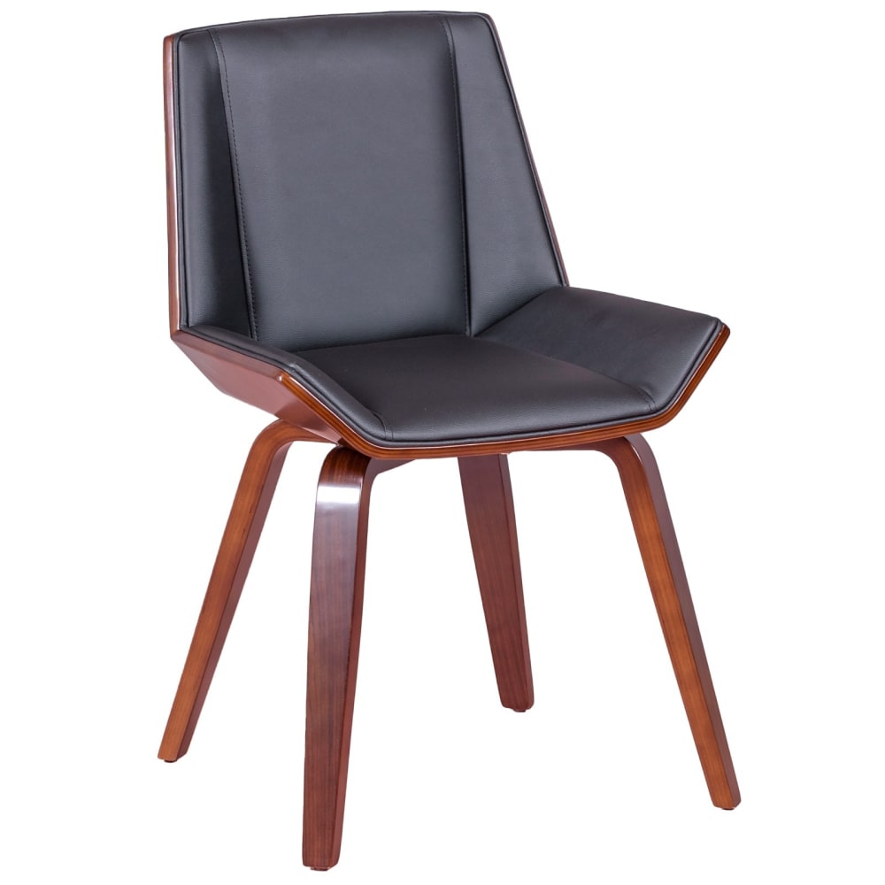 Nest dream Stuhl aus dunklem Walnussholz mit Kunstlederkissen, schwarz style landhaus - -