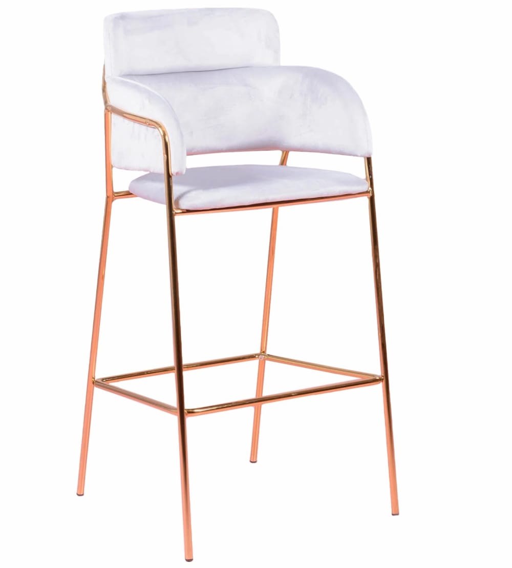 Nest dream Designer-Hocker mit Samtbezug und goldenen Beinen, grau style vintage - Stoff
