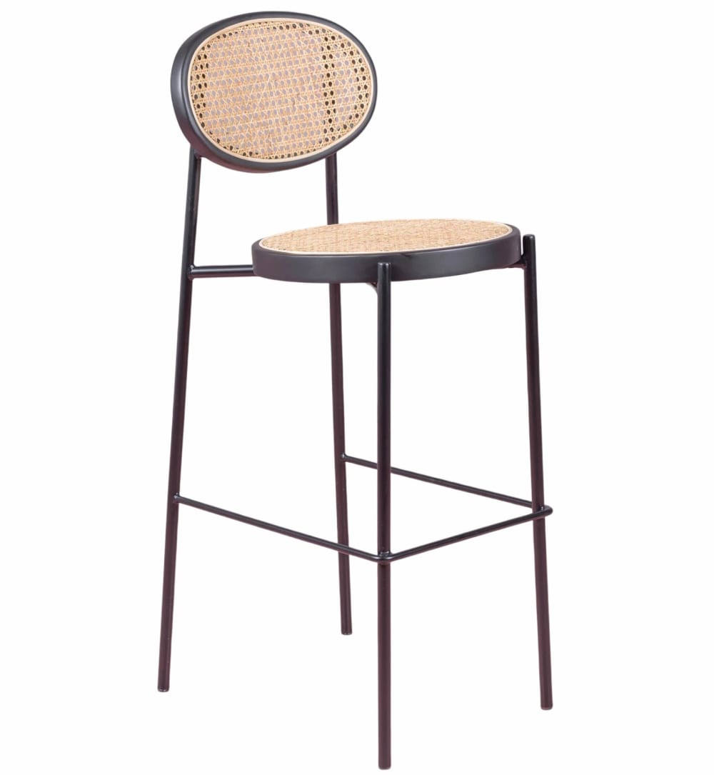 Nest dream Vintage-Hocker mit klassischem Design, schwarz style vintage - Rattan