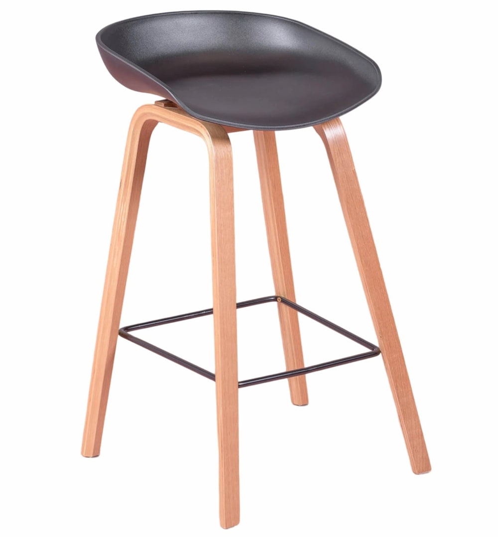 Nest dream Nordischer Hocker mit Beinen aus Buchenholz, schwarz style landhaus - Pvc - Polyvinlychlorid