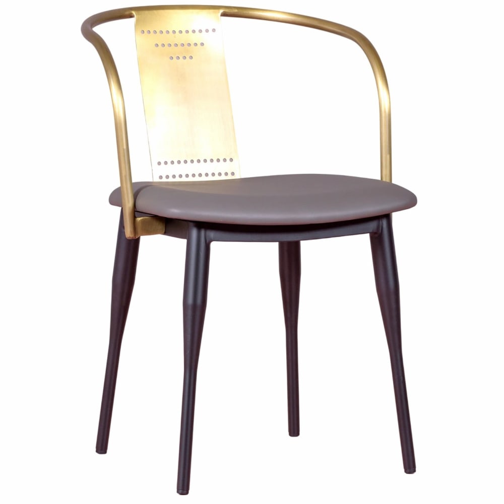 Nest dream Industriestuhl aus goldfarbenem Stahl und mit Kissen, grau style industrial - Metall