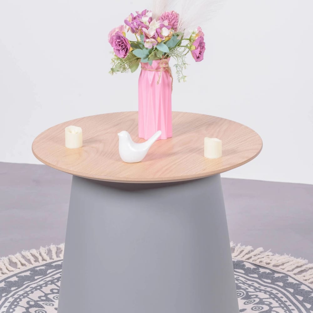 Runder Beistelltisch aus Eichenholz, grau - Maisons Du Monde