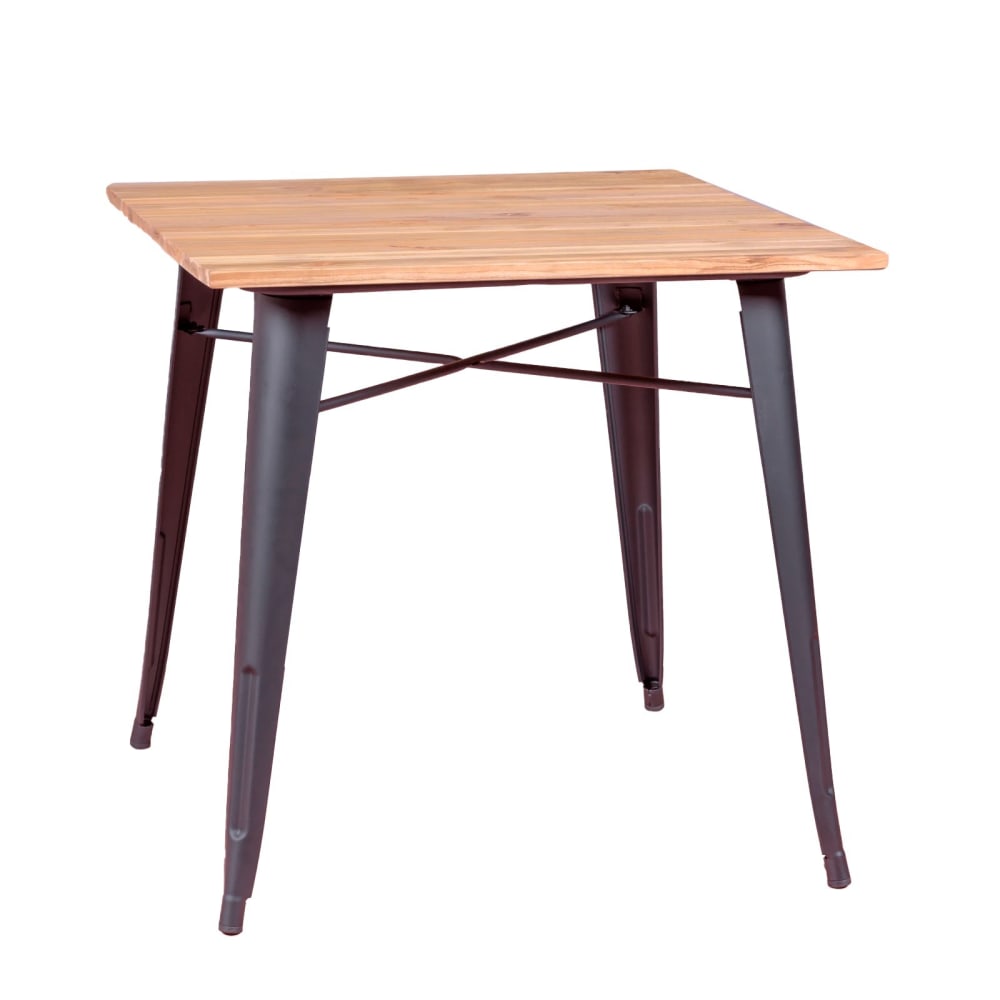 Nest dream Industrietisch aus schwarzem Stahl und hellem Holz, schwarz style industrial - Metall