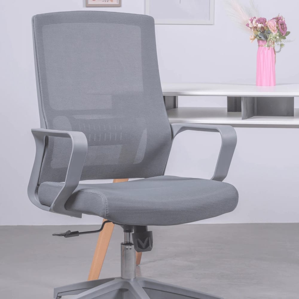 Ergonomischer Bürostuhl mit Rollen in Grau, dunkelgrau - Maisons