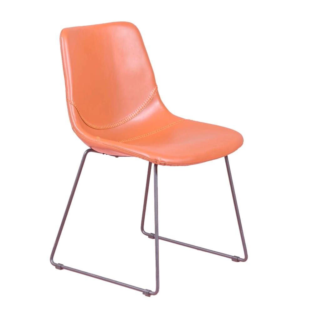 Nest dream Vintage-Industriestuhl mit Kunstlederbezug, orange style industrial orange Stoff
