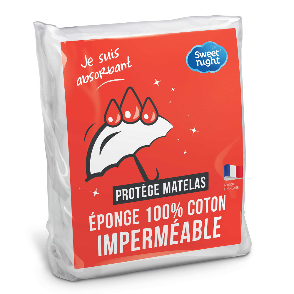 Protège matelas imperméable bouclette coton 140x200cm