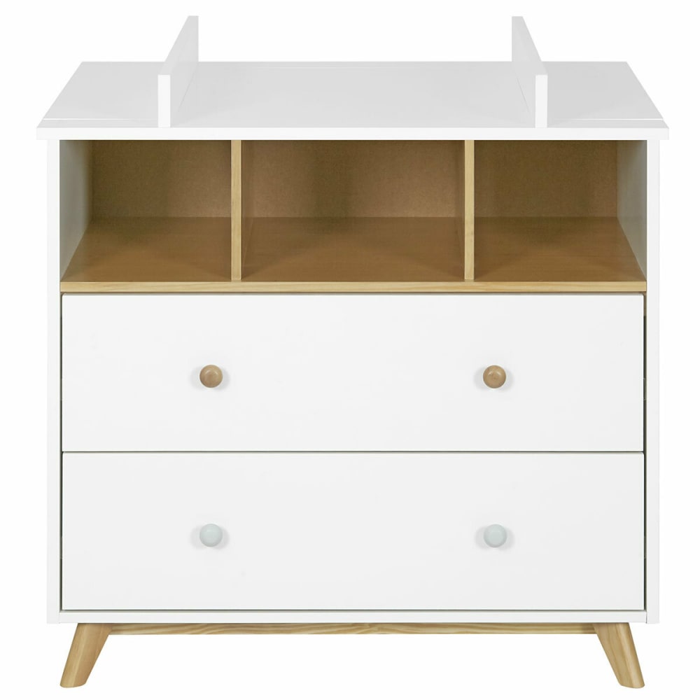 Cómoda bebe blanco y madera