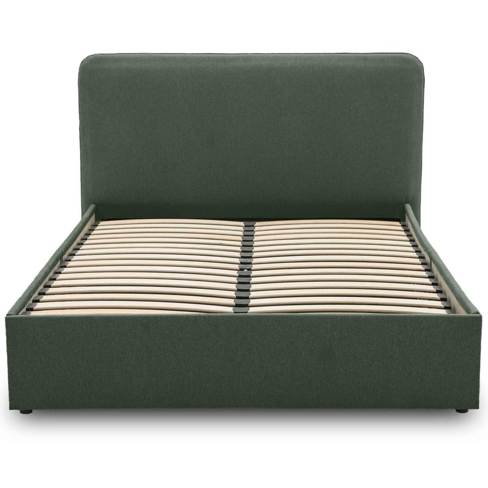 Lit coffre 140x190 en tissu vert — Beyit