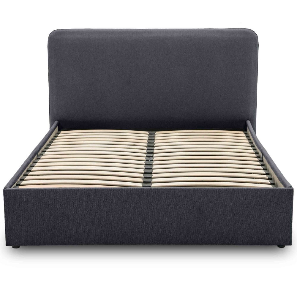 Lit coffre 140x190 en tissu gris anthracite — Beyit