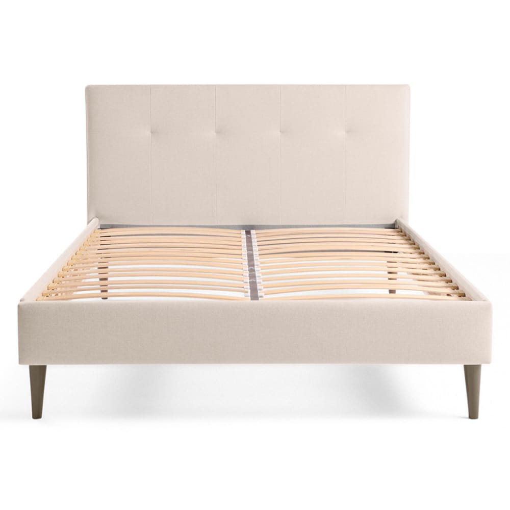 Structure de lit en Tissu 160x200 cm beige