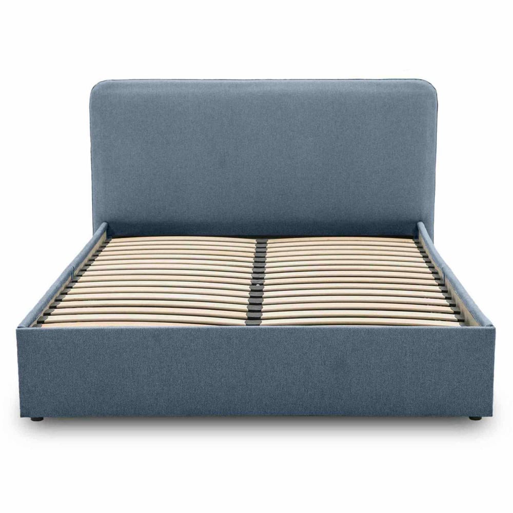 Lit coffre en tissu 160x200 - bleu