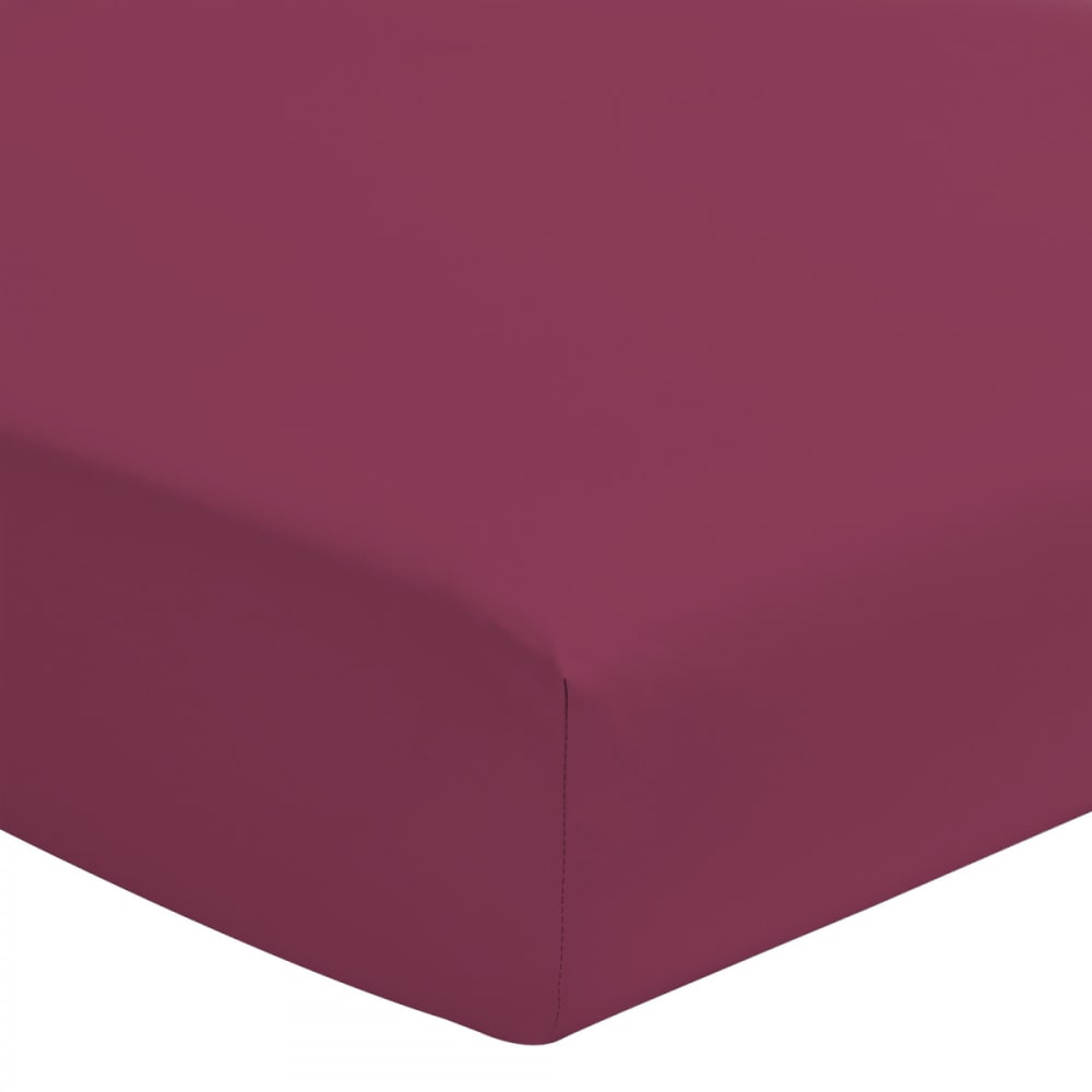 Drap housse fuchsia baïkal 160x200 +35 cm 100% coton