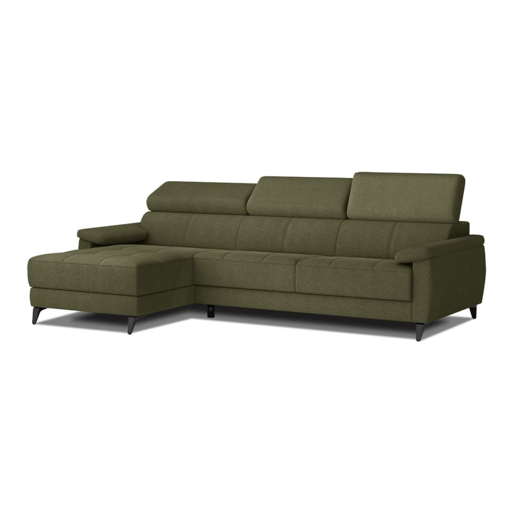 WOZIMO Ecksofa 4-Sitzer mit verstellbare Kopfstützen, grün Grün