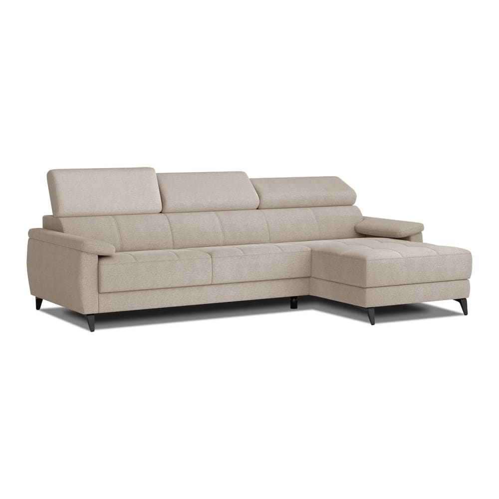 WOZIMO Ecksofa 4-Sitzer mit verstellbare Kopfstützen, beige Beige