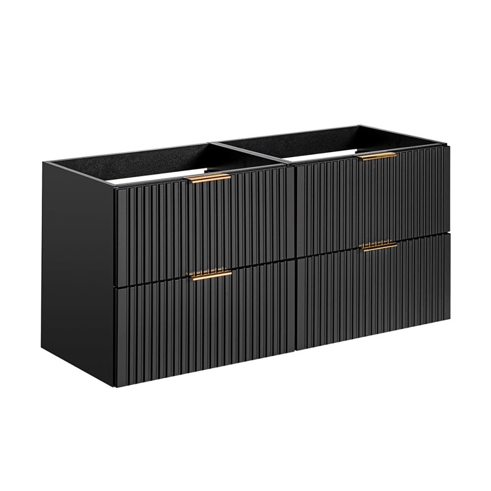 Meuble sous-vasque 120cm panneaux mélaminé et mdf noir Meuble sous-vasque 120cm panneaux mélaminé et mdf noir