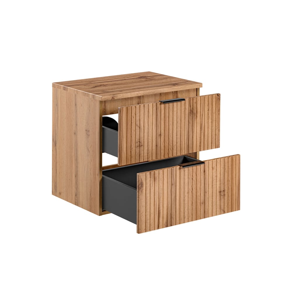 Meuble sous-vasque 60cm plan panneaux mélaminé et mdf marron - Maisons du Monde