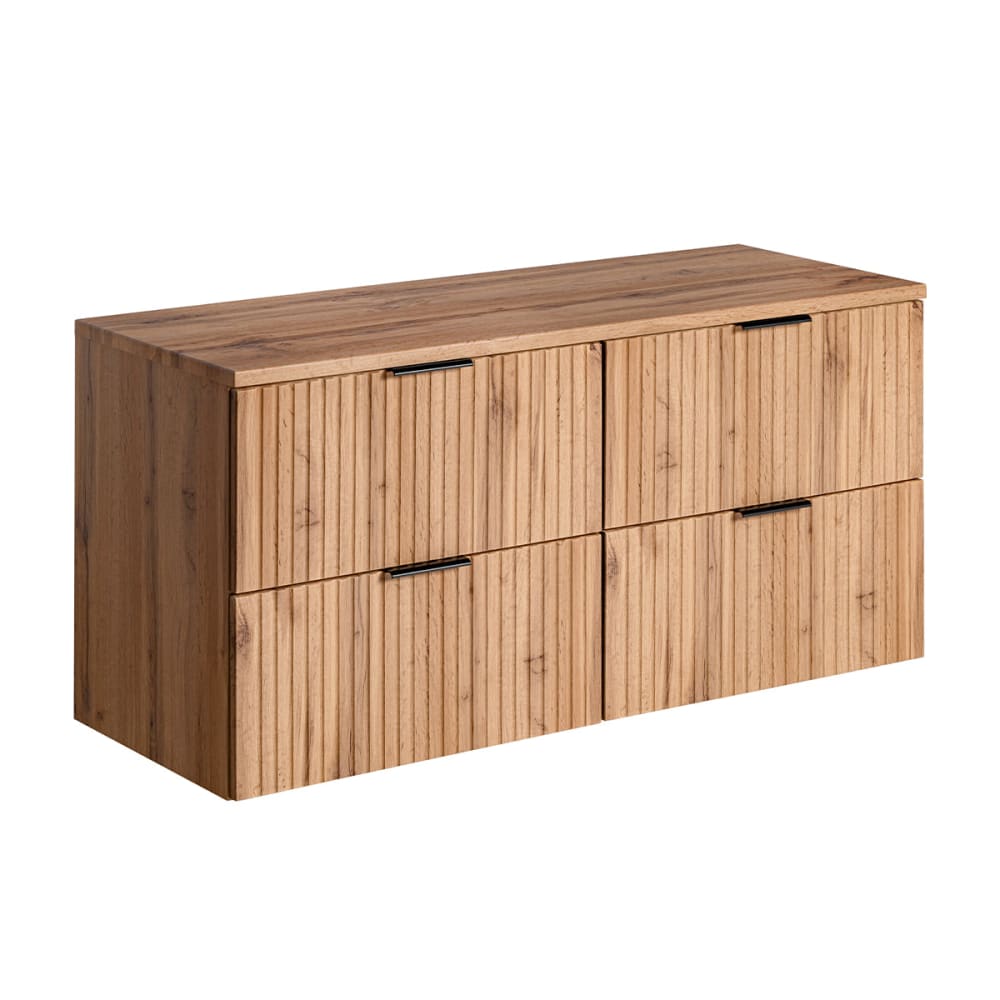 Meuble sous-vasque 120cm plan panneaux mélaminé et mdf marron