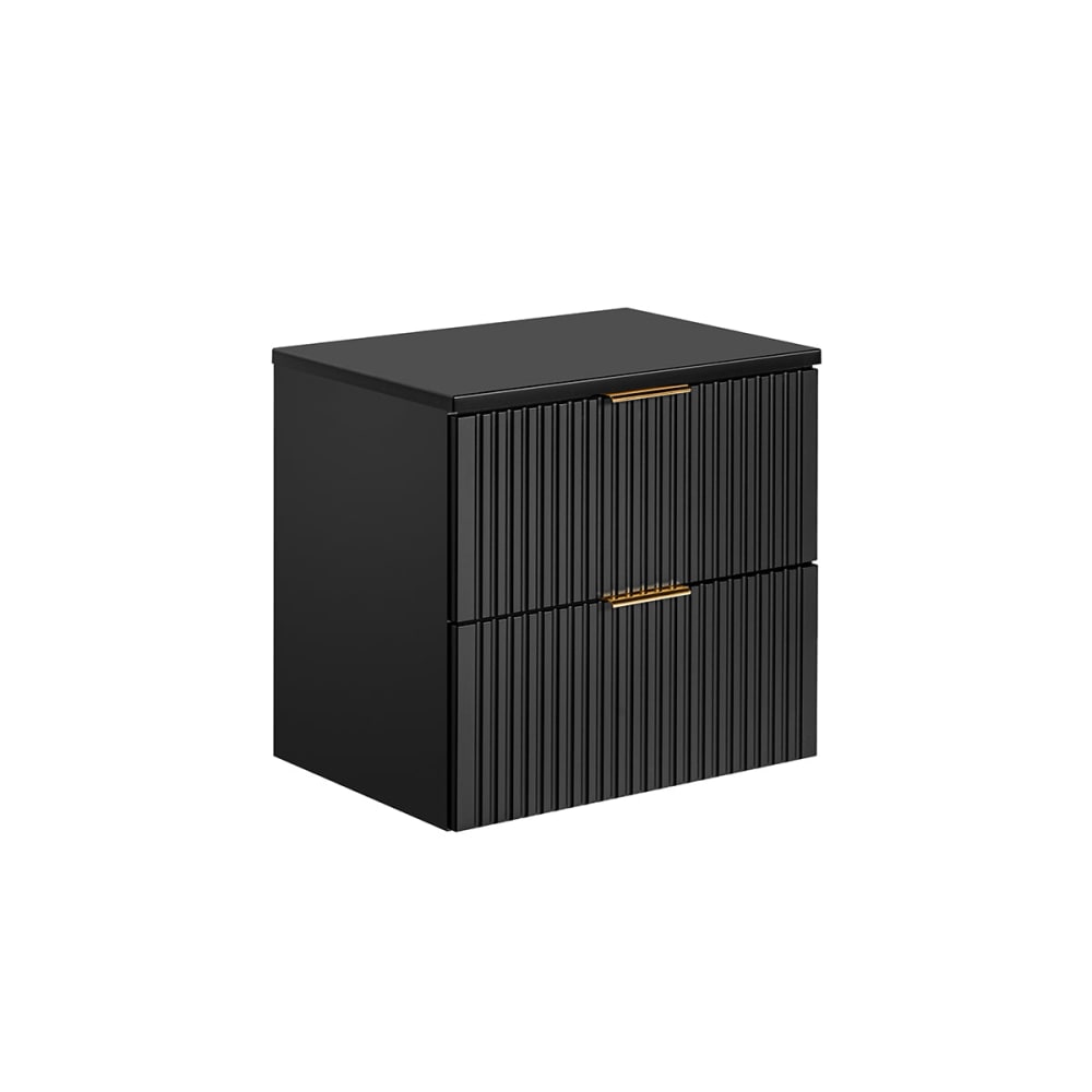 Meuble sous-vasque 60cm plan panneaux mélaminé et mdf noir