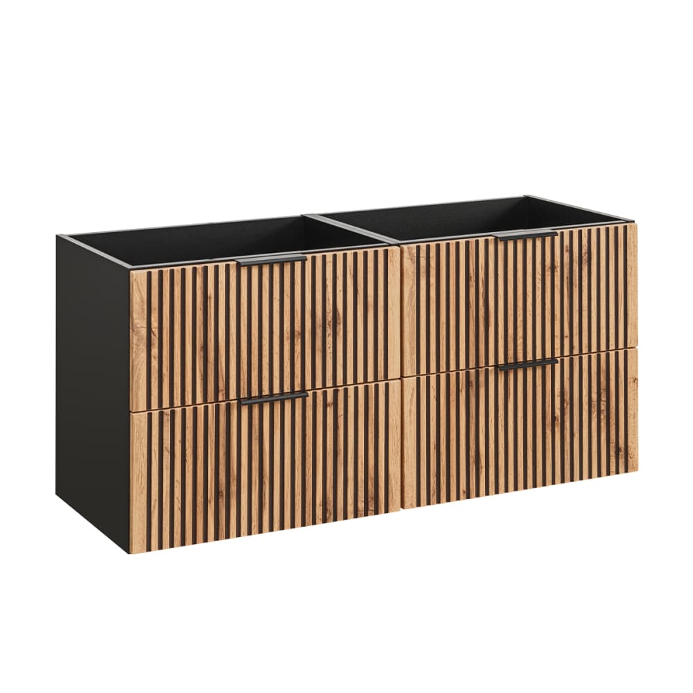 Meuble sous-vasque stratifiés beige noir