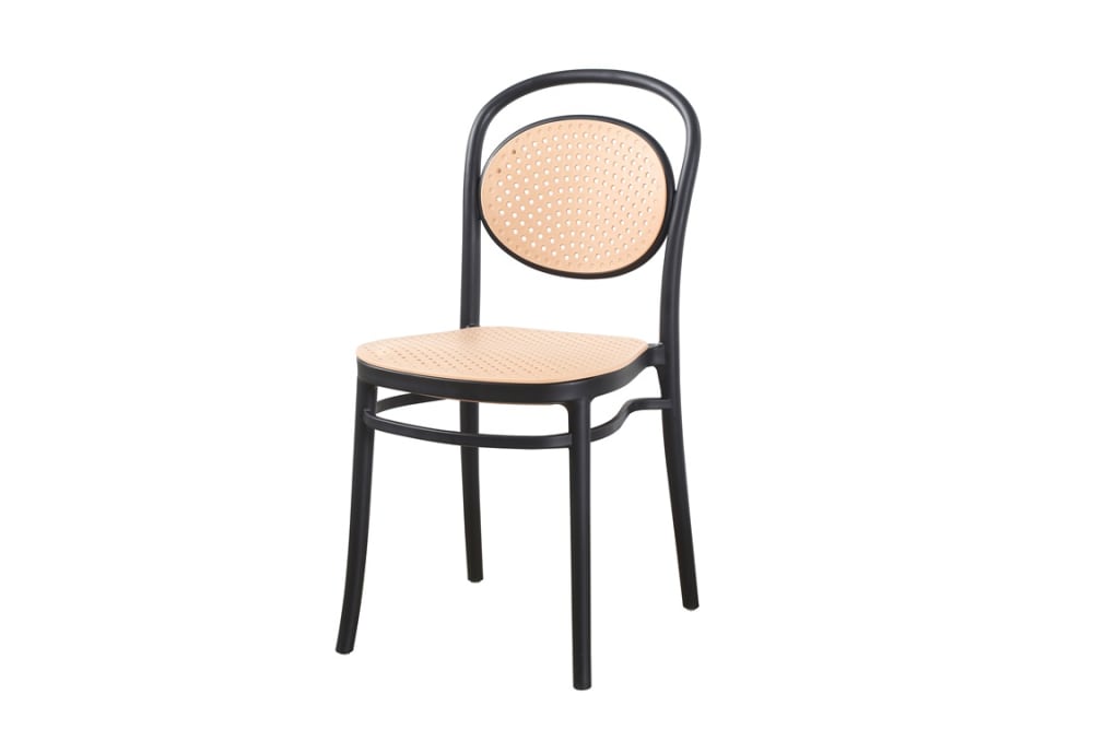 Silla de comedor apilable polipropileno negro