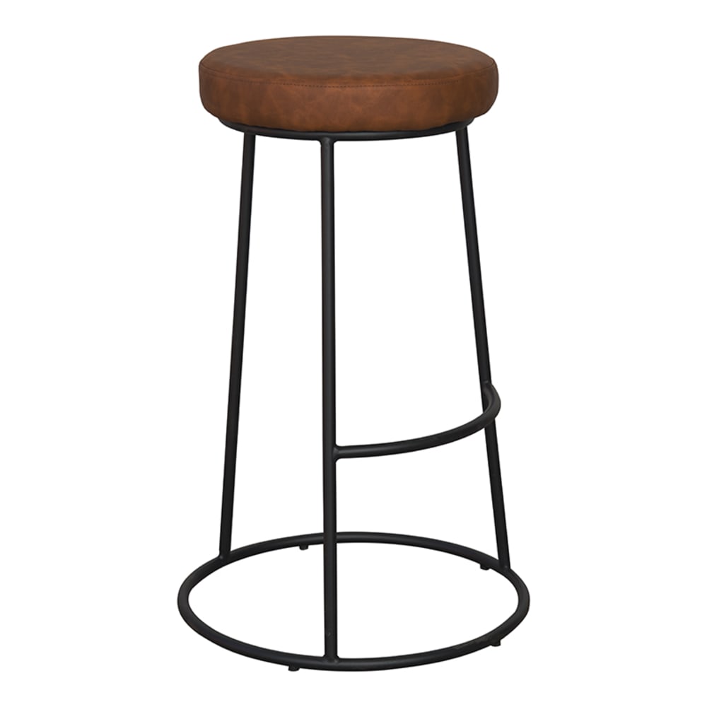Taburete de bar piel ecológica marrón 75cm