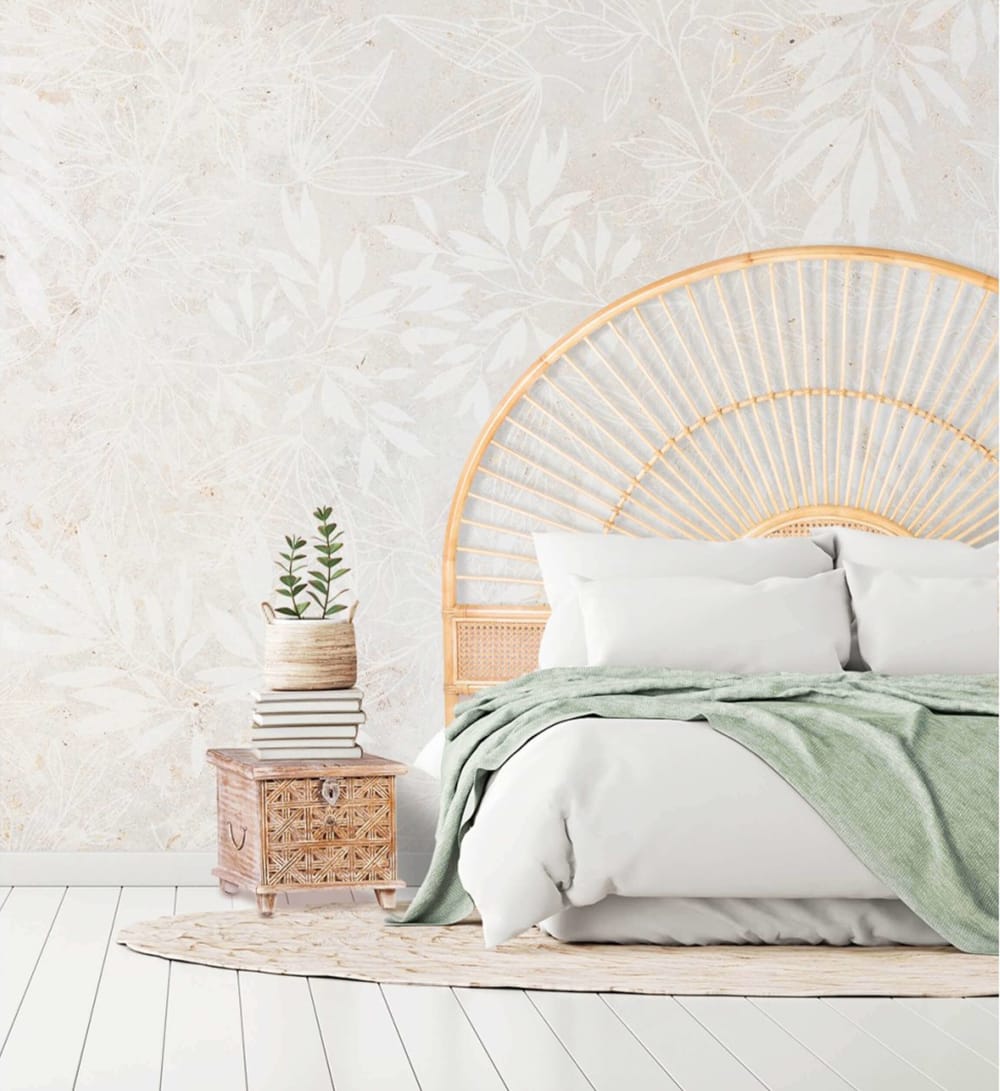 Tête de lit en rotin beige, L 165 cm