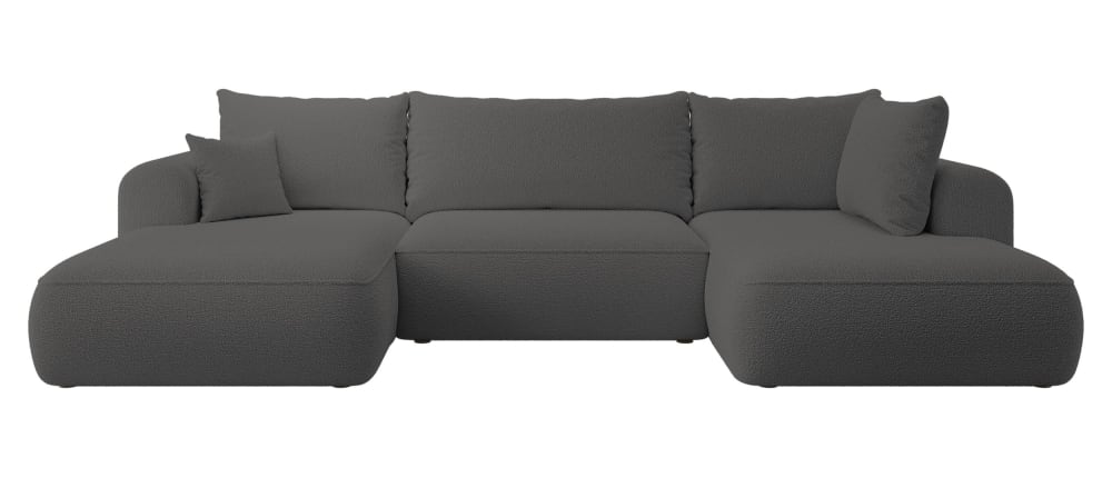 Selsey U-Form-Sofa mit Bouclé-Bezug, dunkelgrau style modern - Stoff