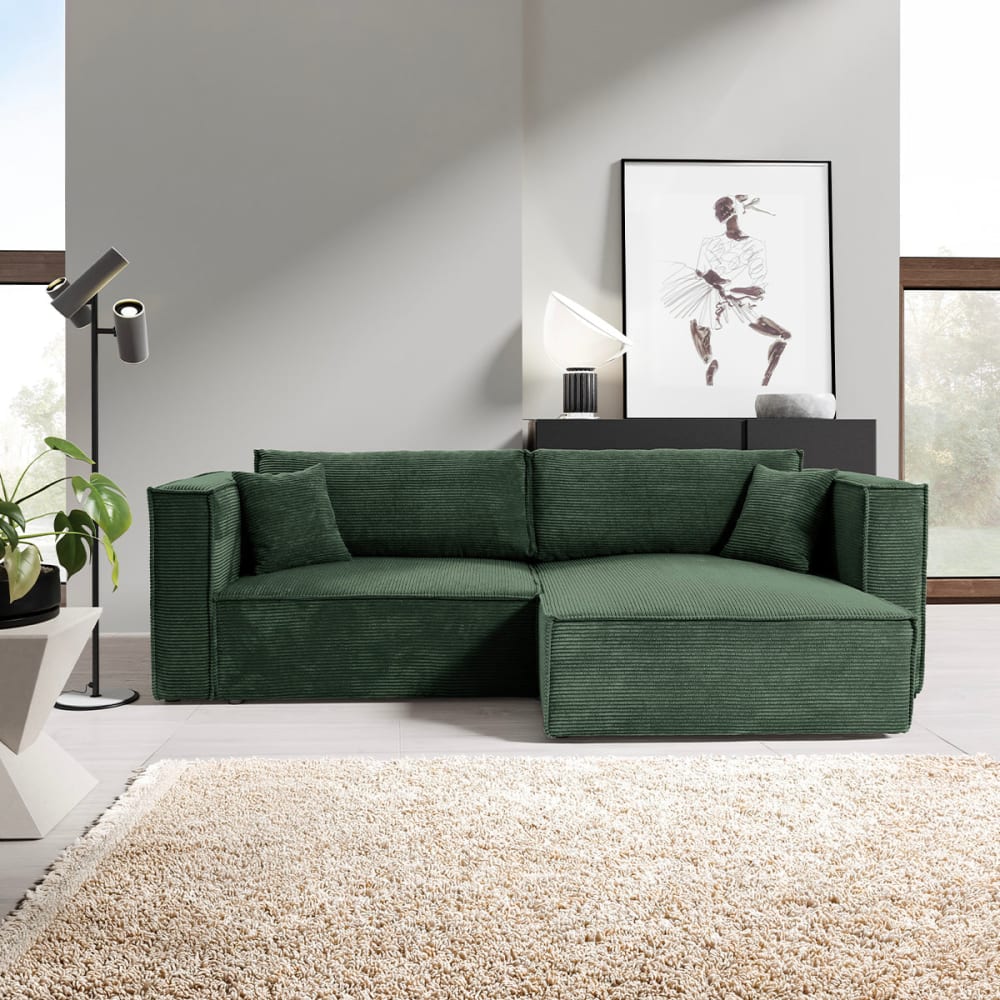 Petits meubles Canapé d'angle réversible convertible bois de pin vert
