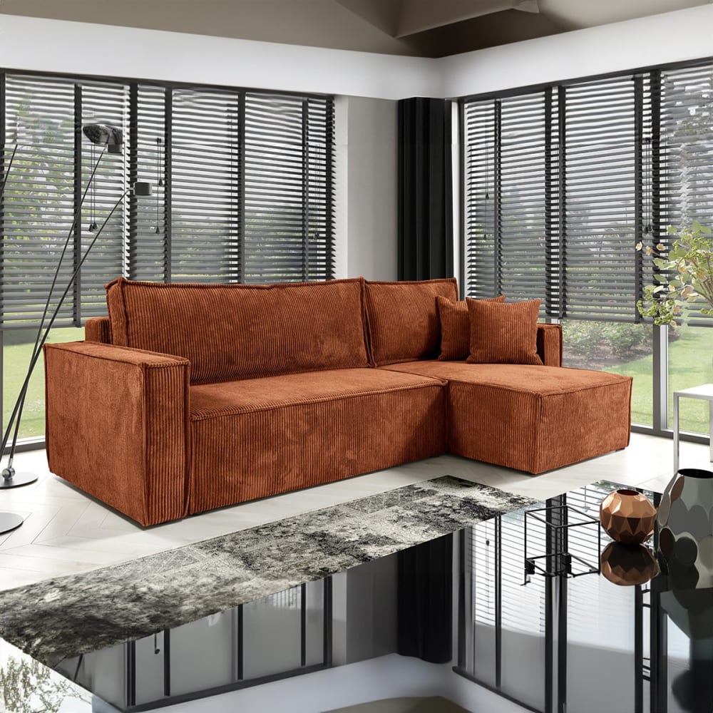 Canapé d'angle réversible convertible bois de pin rouge - Maisons du Monde