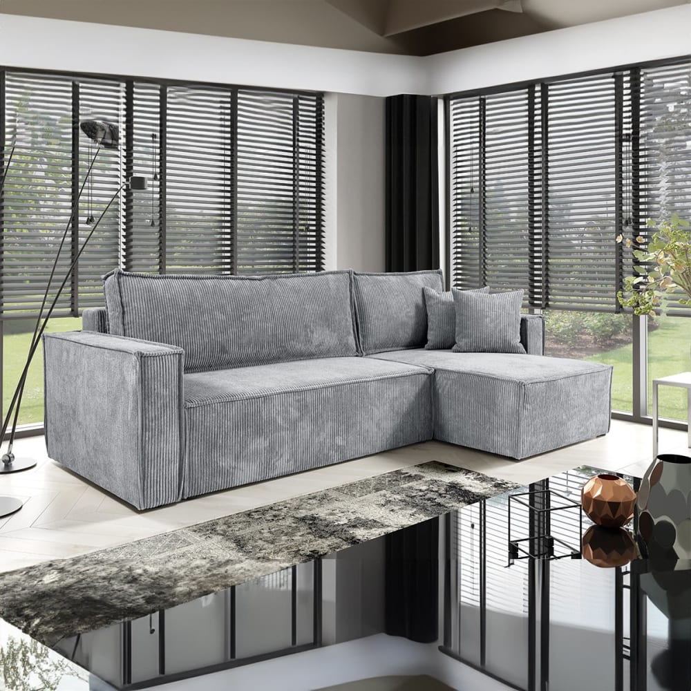 Canapé d'angle réversible convertible bois de pin gris - Maisons du Monde