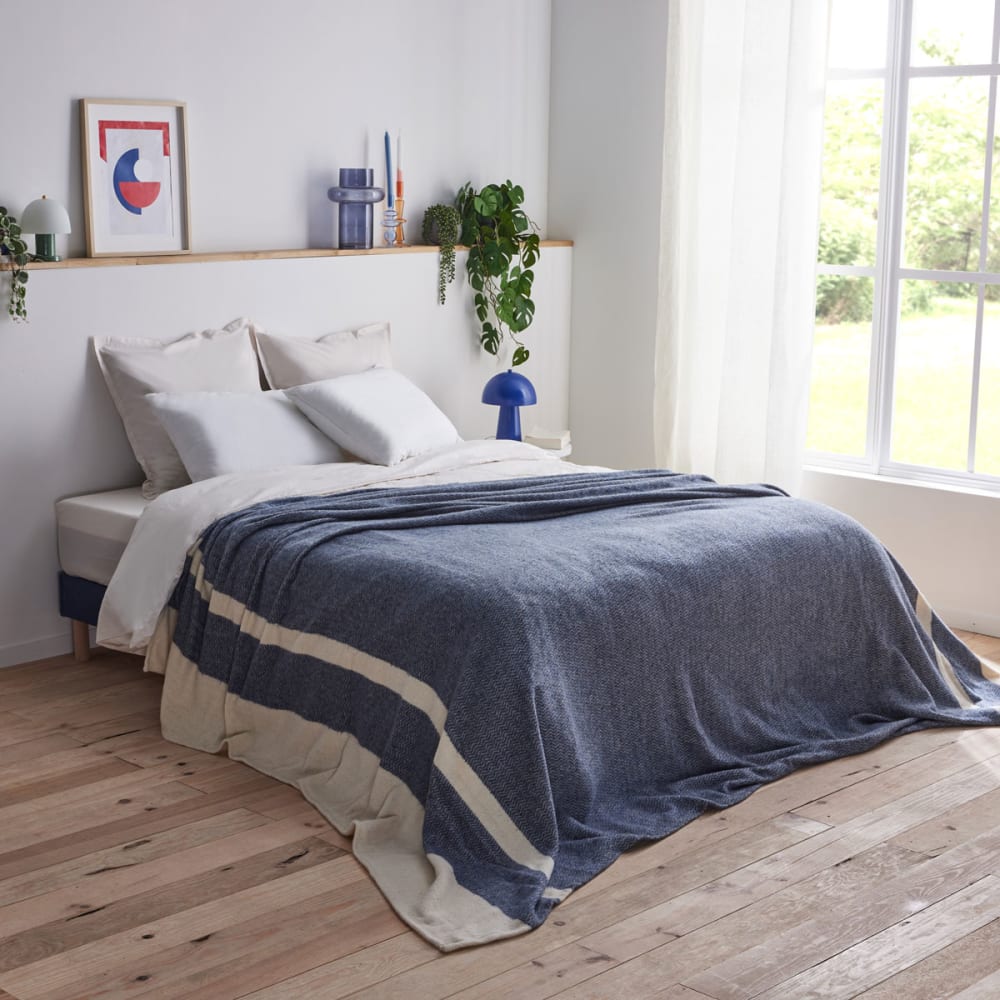 Couverture bleu prusse 220x240 cm