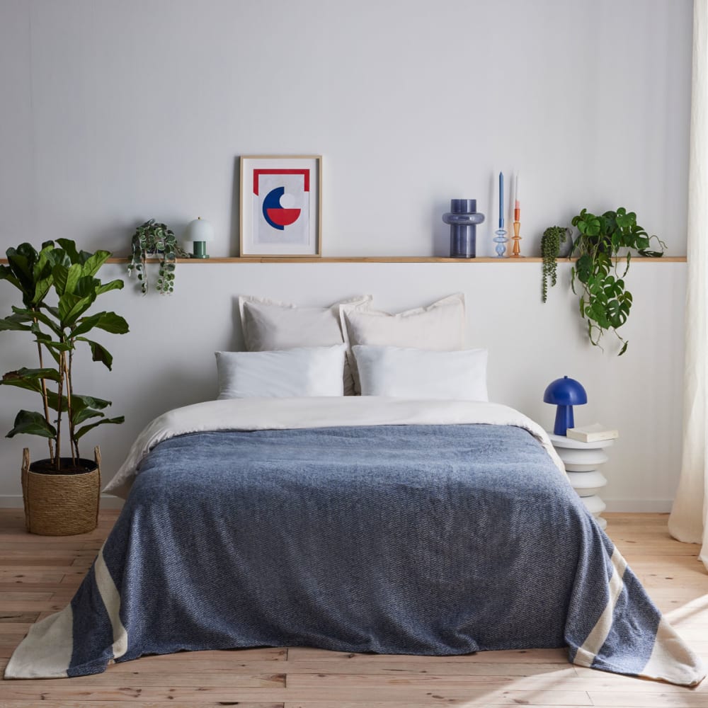 Couverture bleu prusse 220x240 cm - Maisons du Monde