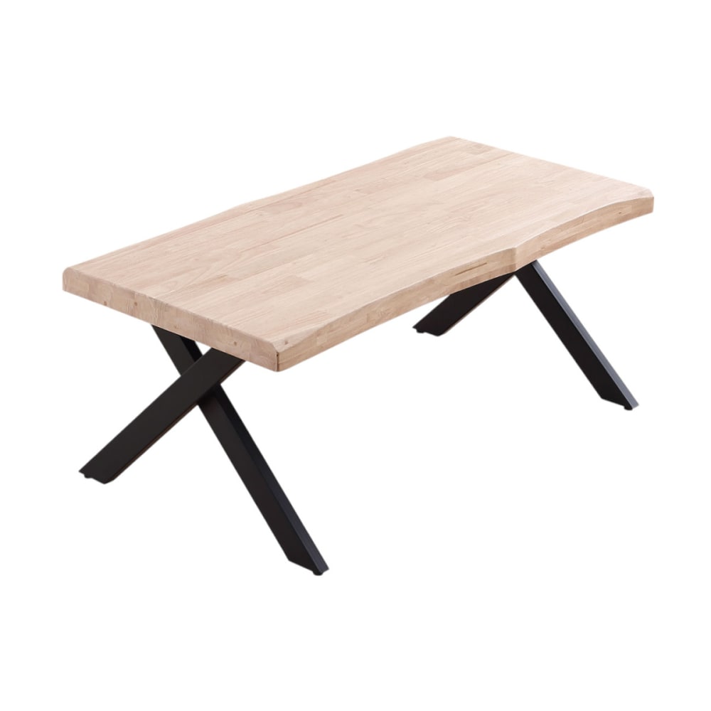Table basse rehaussable en bois de chêne et acier noir