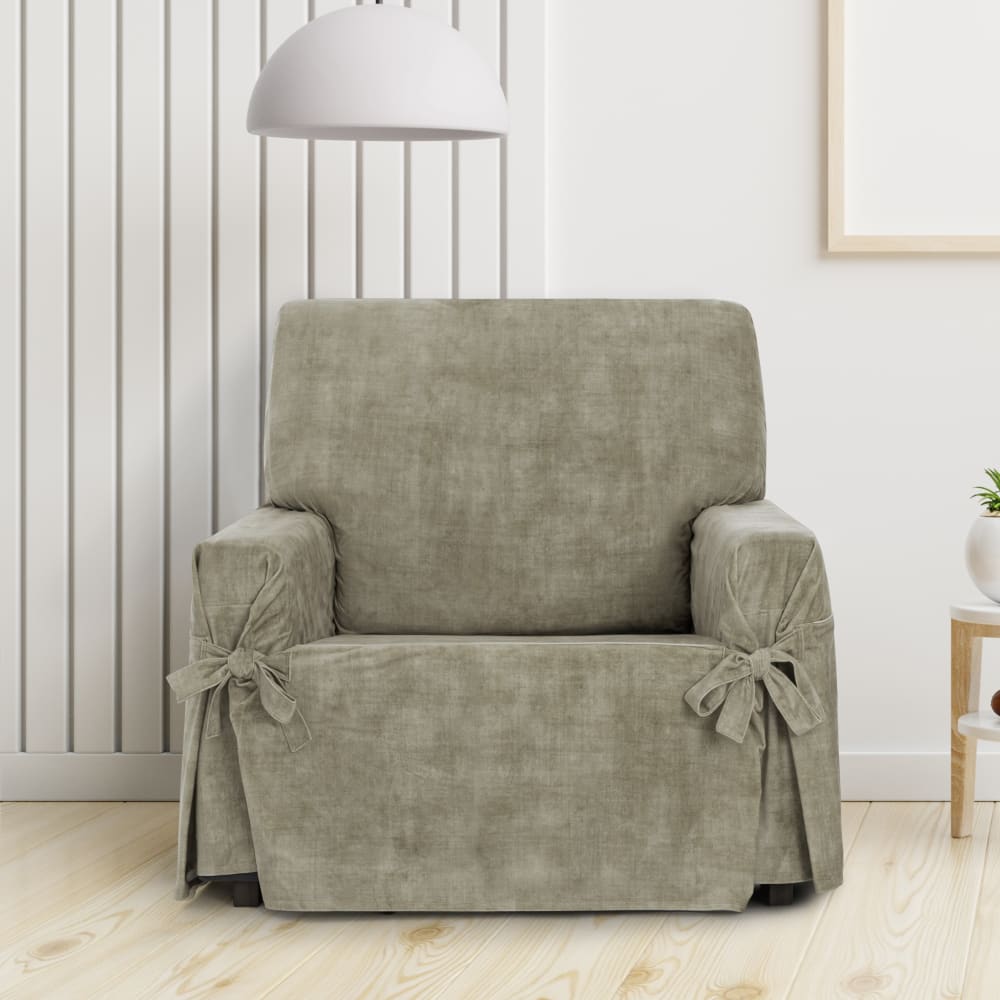 Housse de fauteuil antitache avec des rubans vison 80 -120cm - Maisons du Monde