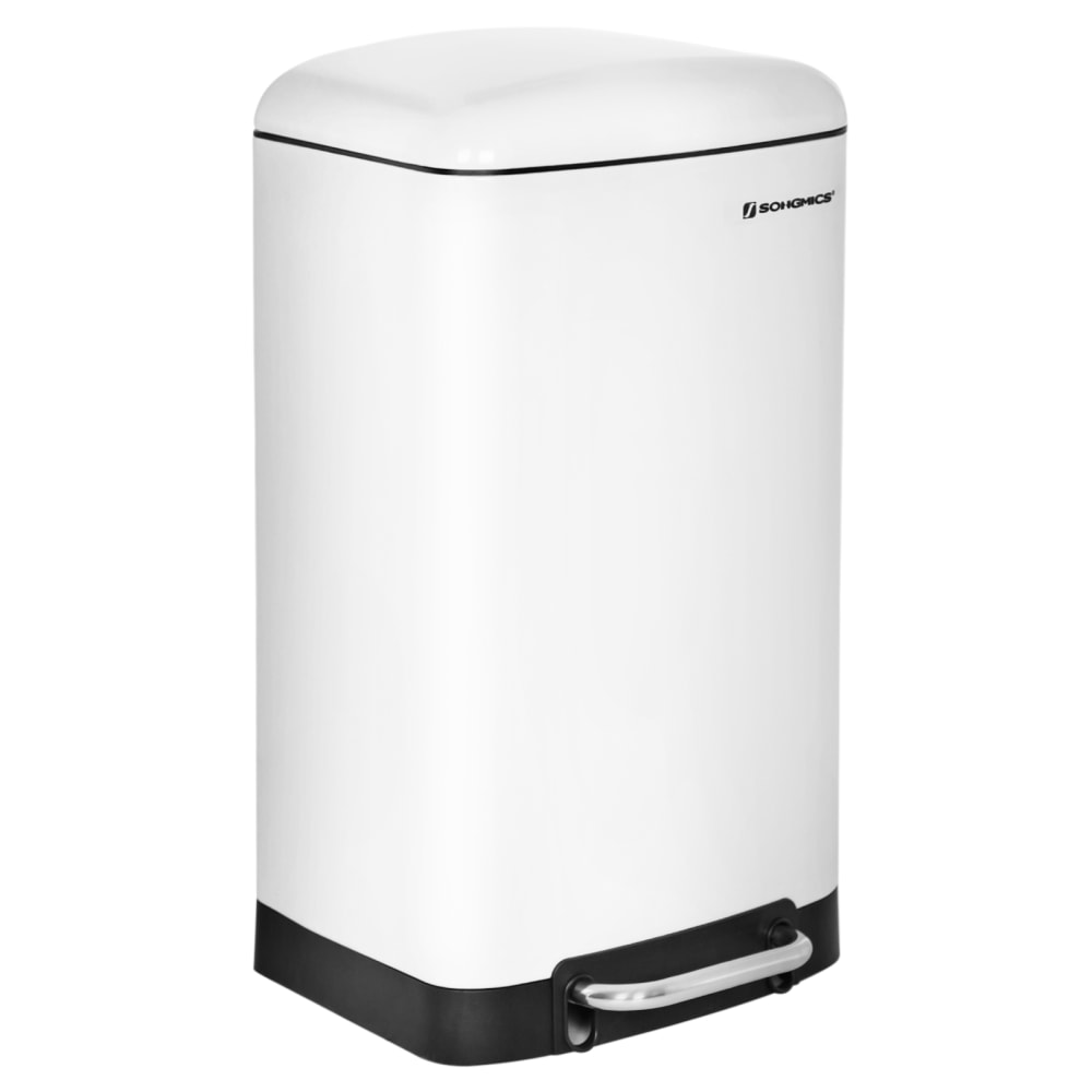 Poubelle à pédale 30L - blanc acier