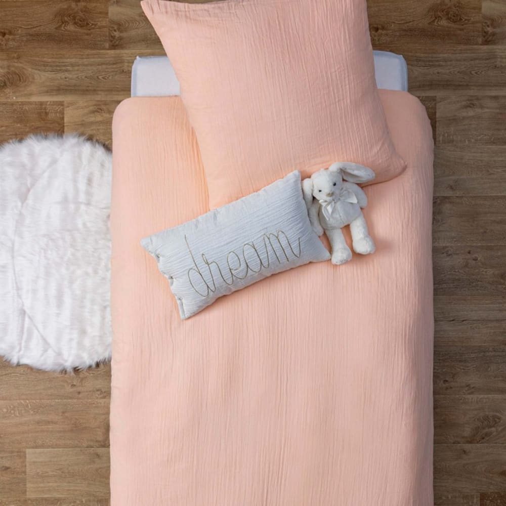 MueMue Housse de couette en coton rose 90x190cm style contemporain Rose Coton - 200x1x140cm