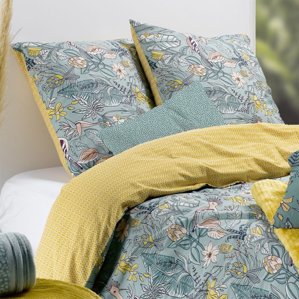 Parure de couette 100% coton 57 fils imprimée 240x220cm 2 taies - Maisons du Monde