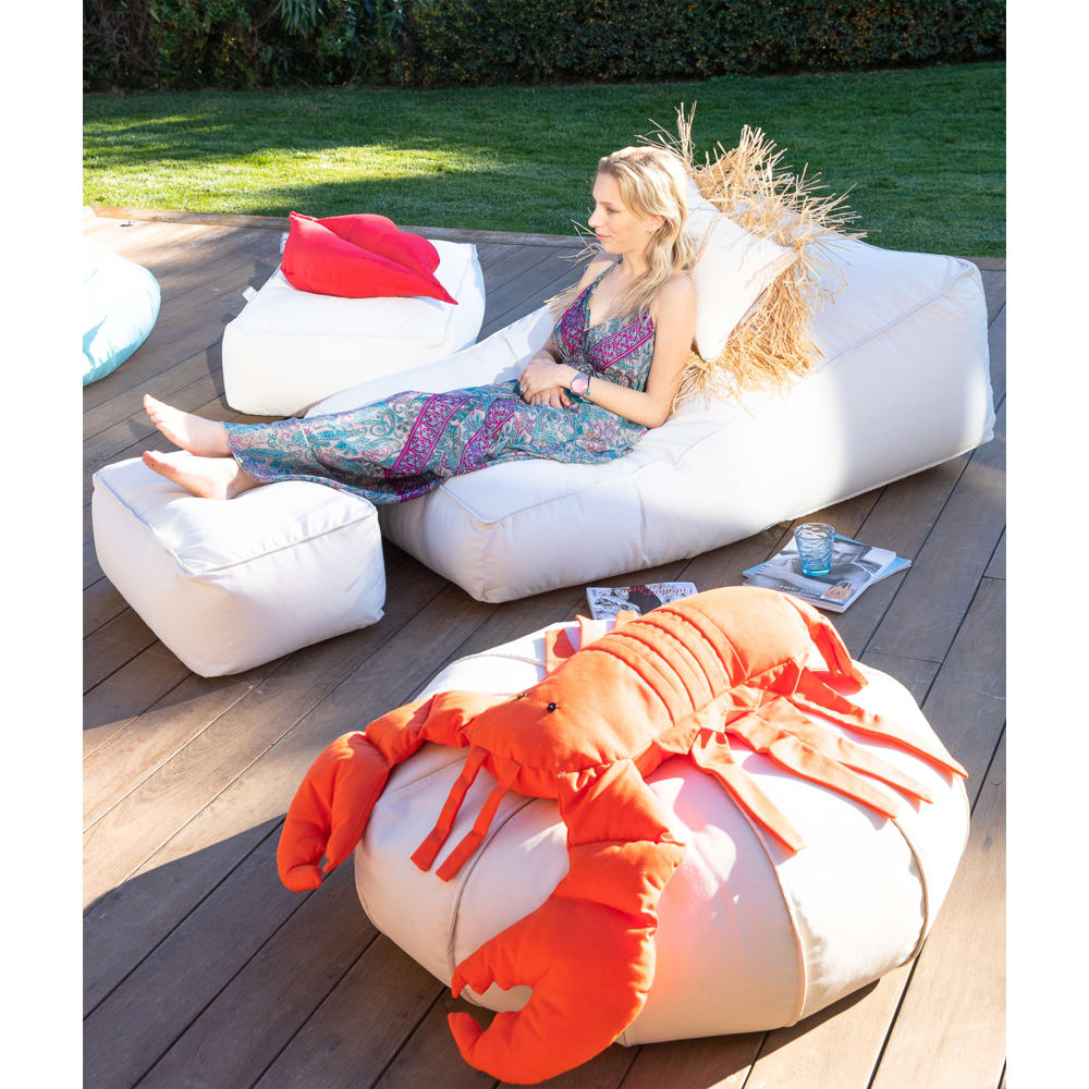 Bain de soleil extérieur flottant déhoussable blanc - Maisons du Monde