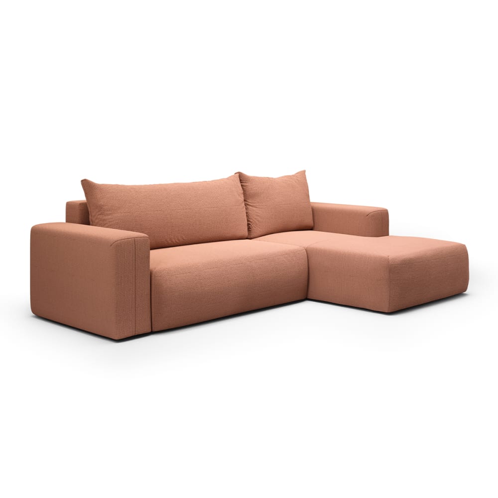 Canapé d'angle convertible - cuivre