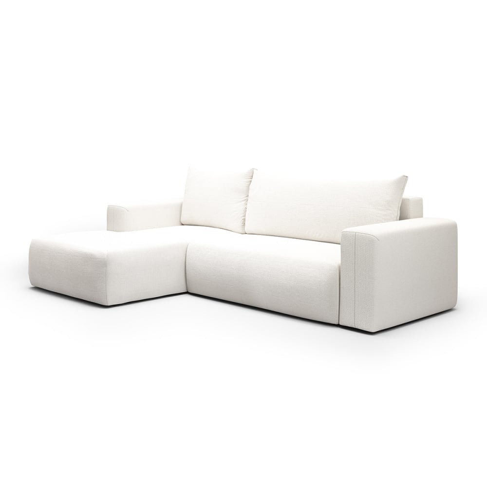 Canapé d'angle convertible gauche bois de pin blanc - Maisons du Monde